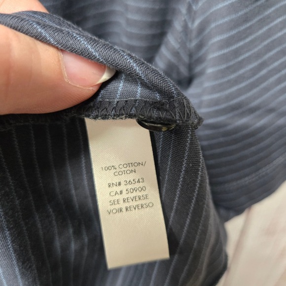 Calvin Klein Men's L Blue Striped Short Sleeve Polo Shirt Golf Casual - Picture 5 of 8